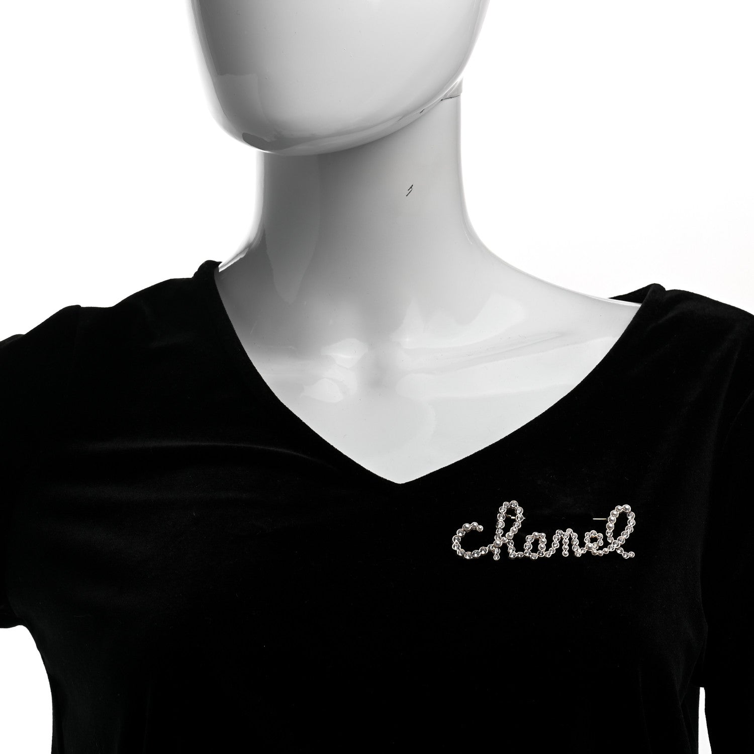 Chanel Metal Glass Swirling Pearls Brooch Pin Gold 2 of 5