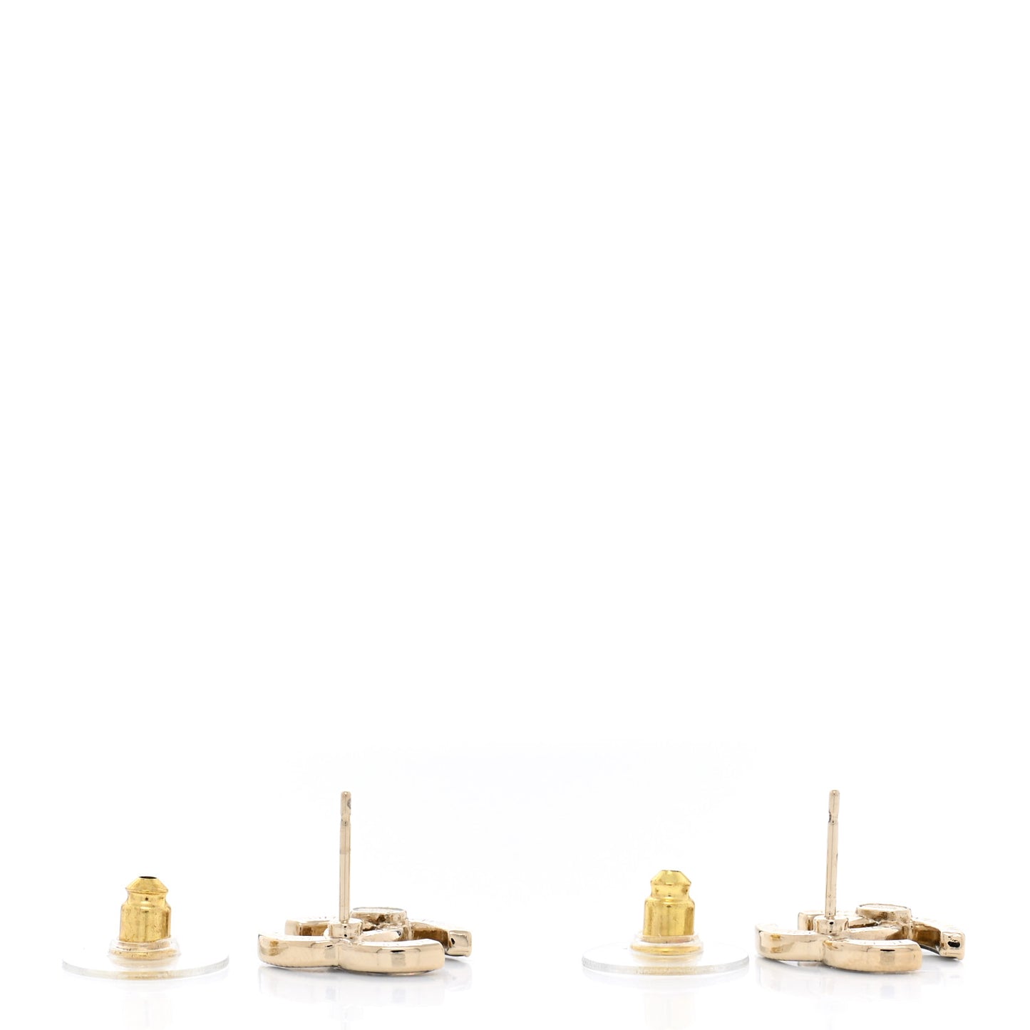 Enamel CC Earrings Black Gold