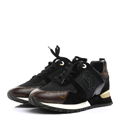 Louis Vuitton Suede Monogram Run Away Sneakers 37.5 Black 3 of 8