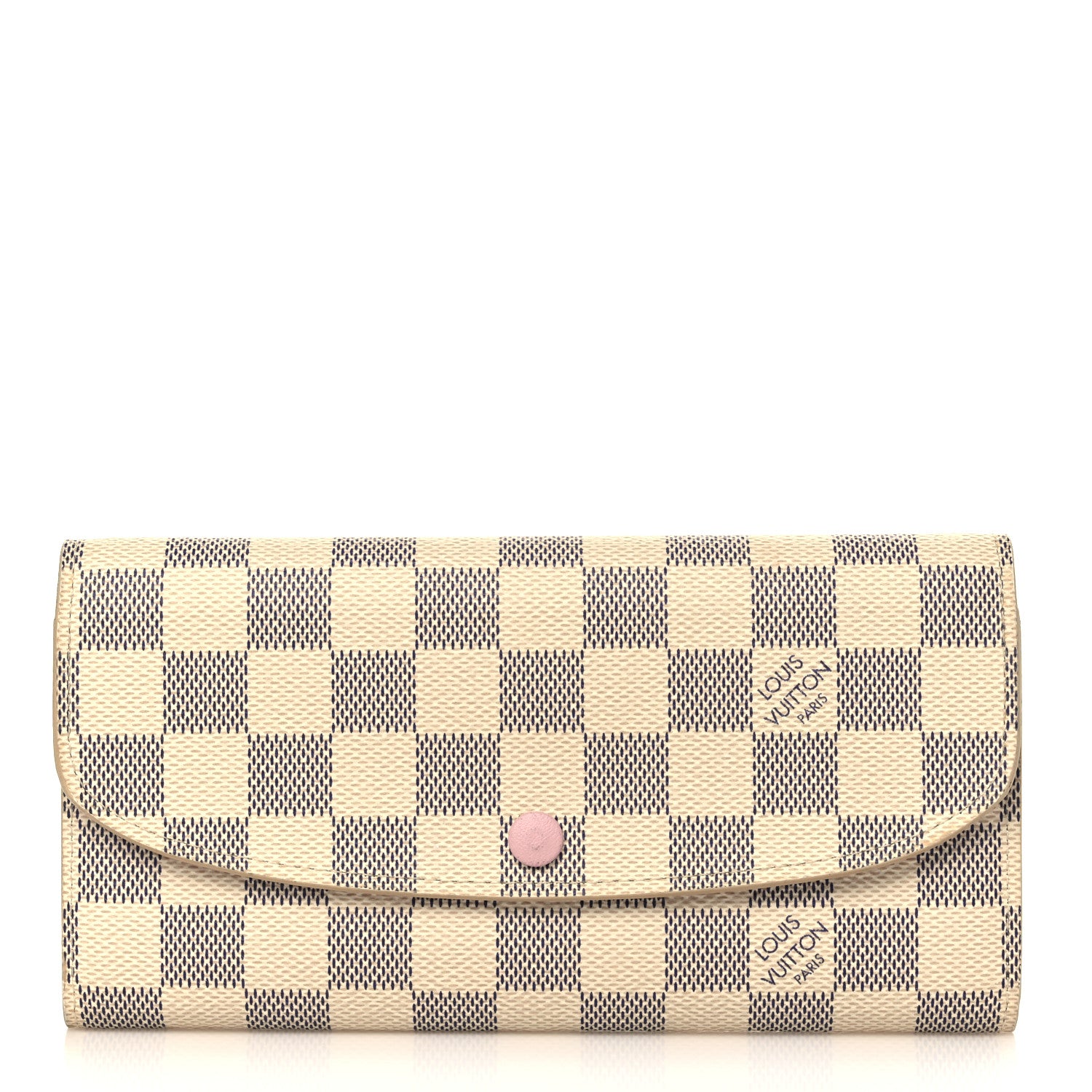Louis Vuitton Damier Azur Emilie Wallet Rose Ballerine 1 of 6