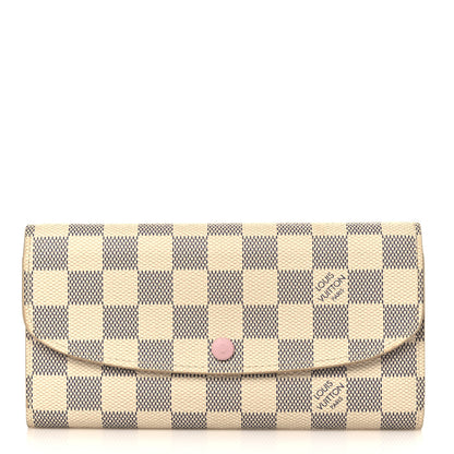 Louis Vuitton Damier Azur Emilie Wallet Rose Ballerine 1 of 6