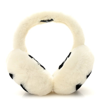 Chanel Shearling CC Bi-Color Ear Muffs White Black 1 of 5