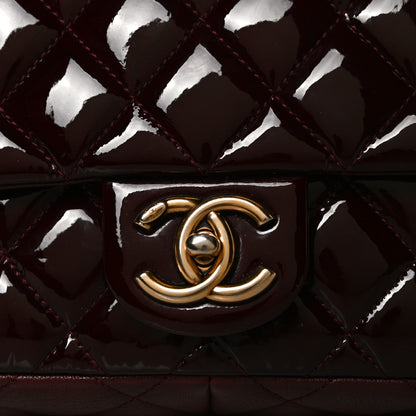 Chanel Patent Goatskin Quilted Medium CC Eyelet Flap Burgundy 15 of 16