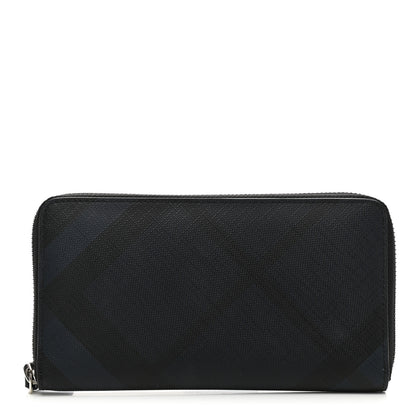 Burberry London Check Large Zip Around Wallet Charcoal 1 of 10