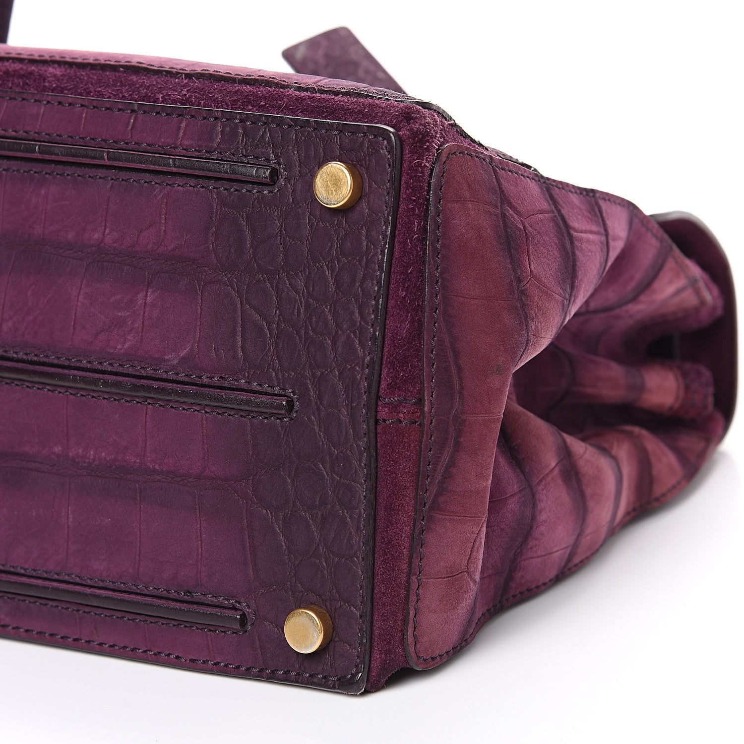 Saint Laurent Crocodile Embossed Nubuck Calfskin Medium Muse Two Purple 10 of 11