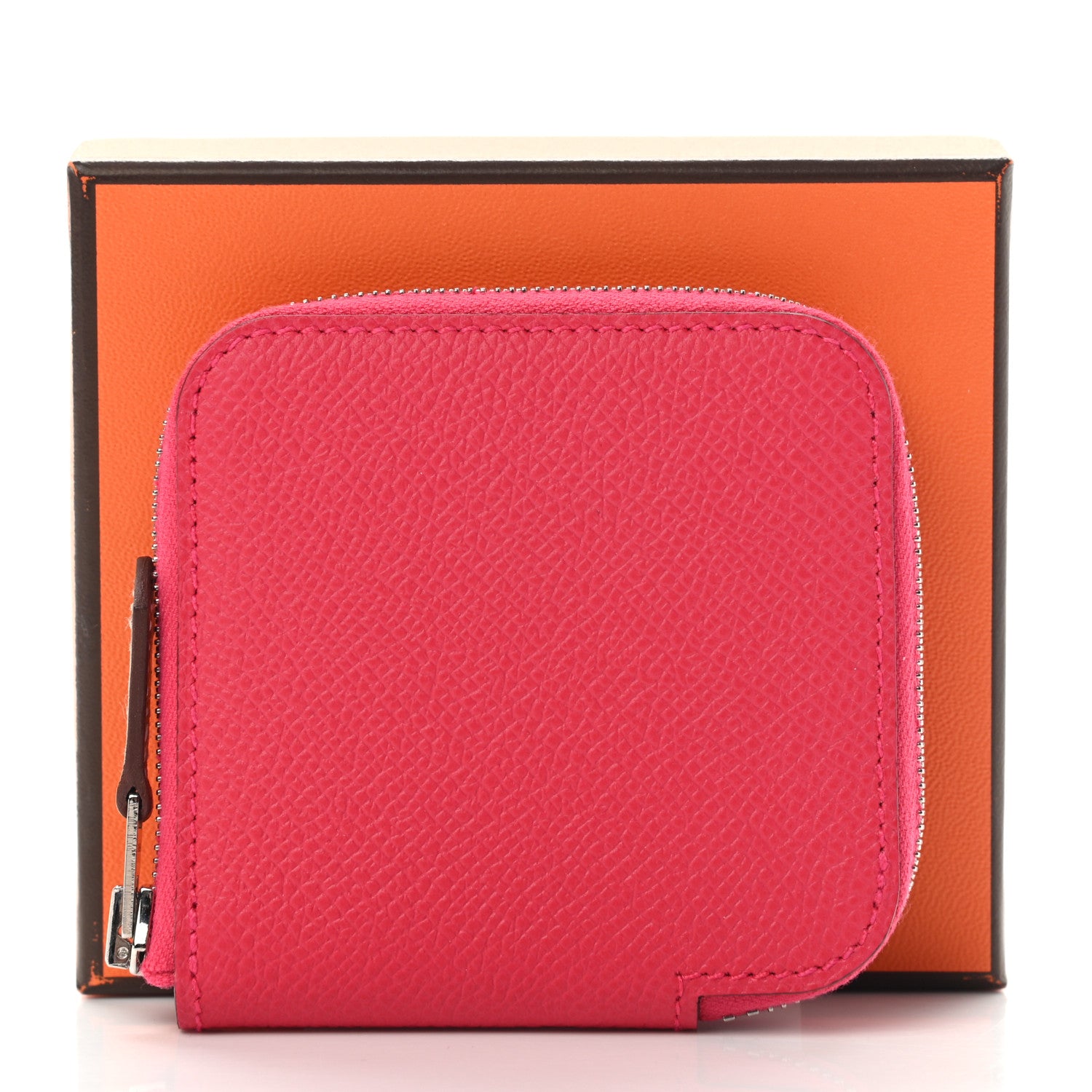 Hermes Epsom Silk'in Coin Purse Rose Mexico 8 of 8