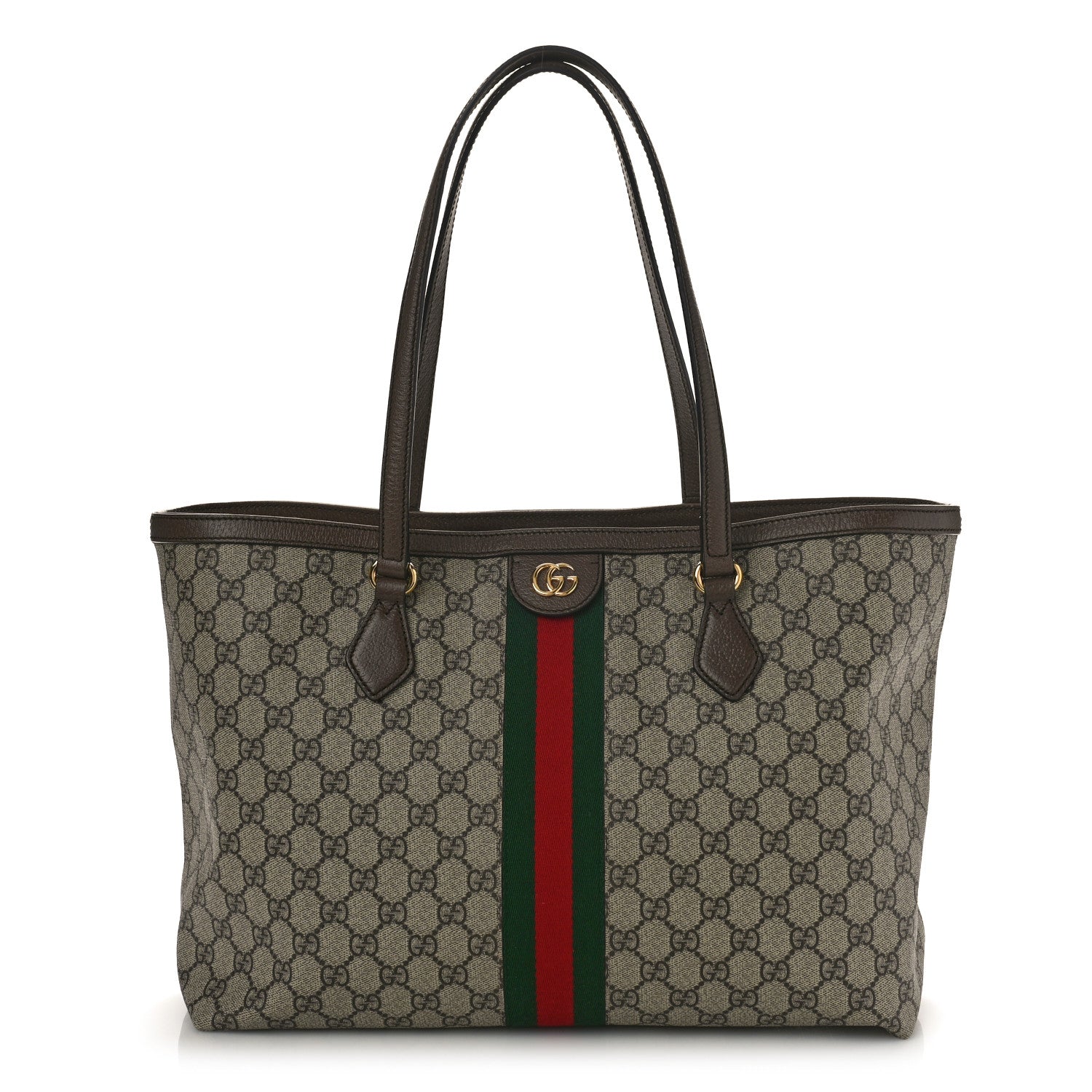 Gucci GG Supreme Monogram Medium Ophidia Shopping Tote Brown 1 of 12