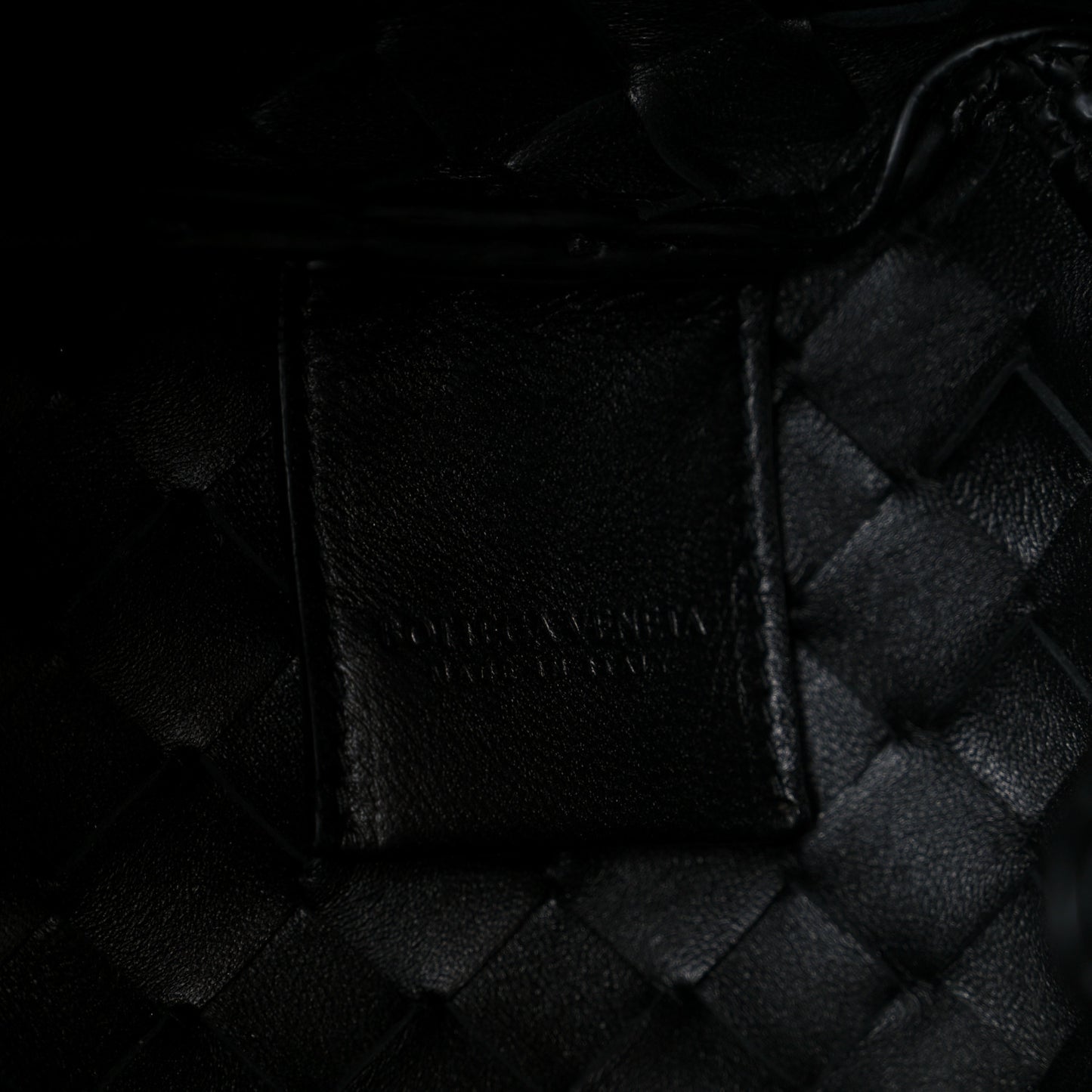 Nappa Intrecciato Small Campana Shoulder Bag Black