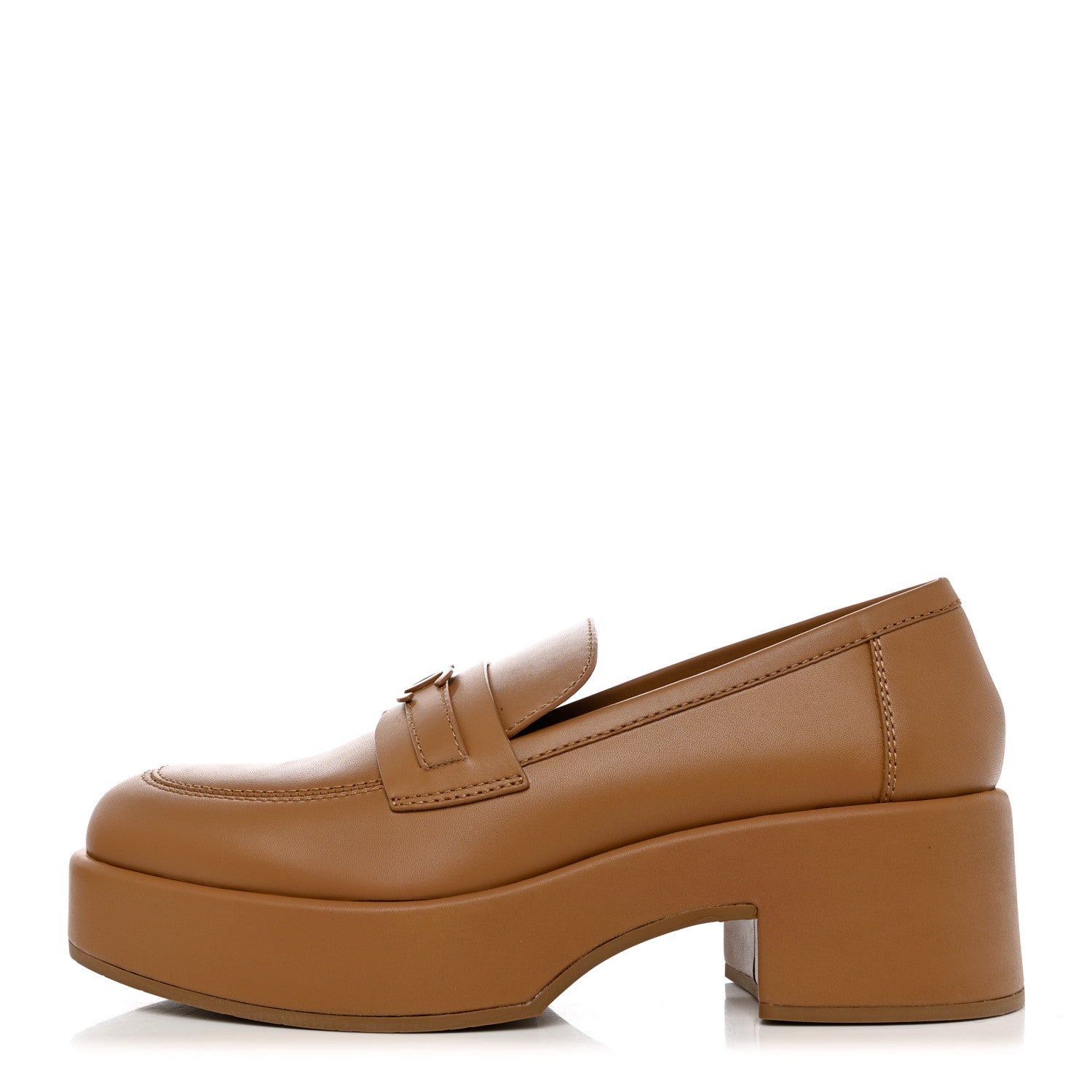 Chanel Calfskin CC Platform Loafers 41 Beige 1 of 8