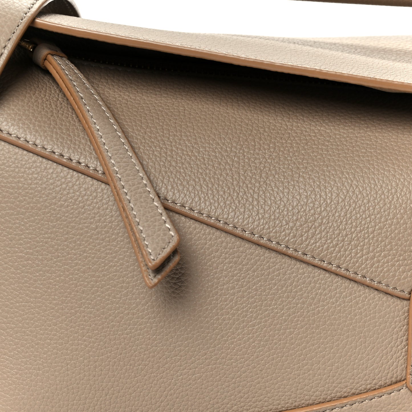Grained Calfskin Small Puzzle Edge Bag Sand