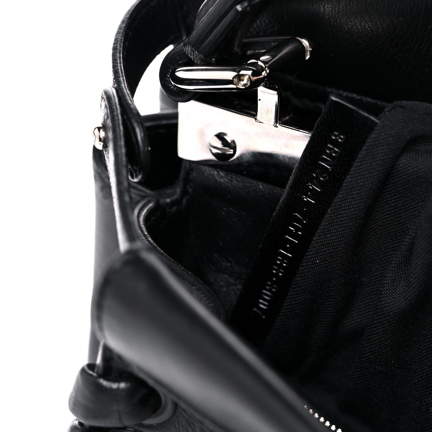 Nappa Lace Up Mini Peekaboo Iconic Satchel Black