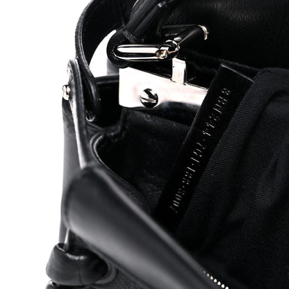 Fendi Nappa Lace Up Mini Peekaboo Iconic Satchel Black 9 of 12