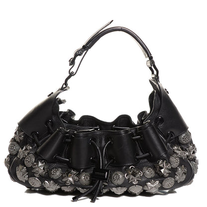 Burberry Calfskin Mason Warrior Studded Hobo Black 1 of 8