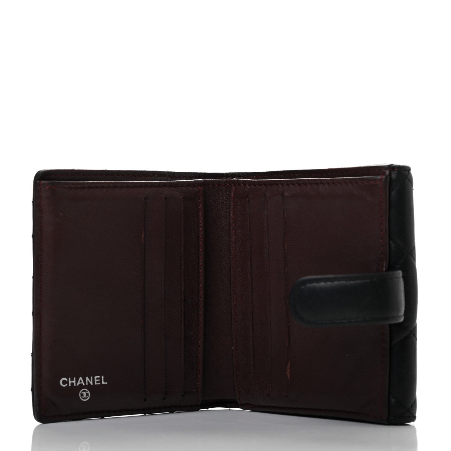 Chanel Lambskin Quilted Compact French Flap Wallet Black 4 of 6