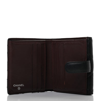 Chanel Lambskin Quilted Compact French Flap Wallet Black 4 of 6