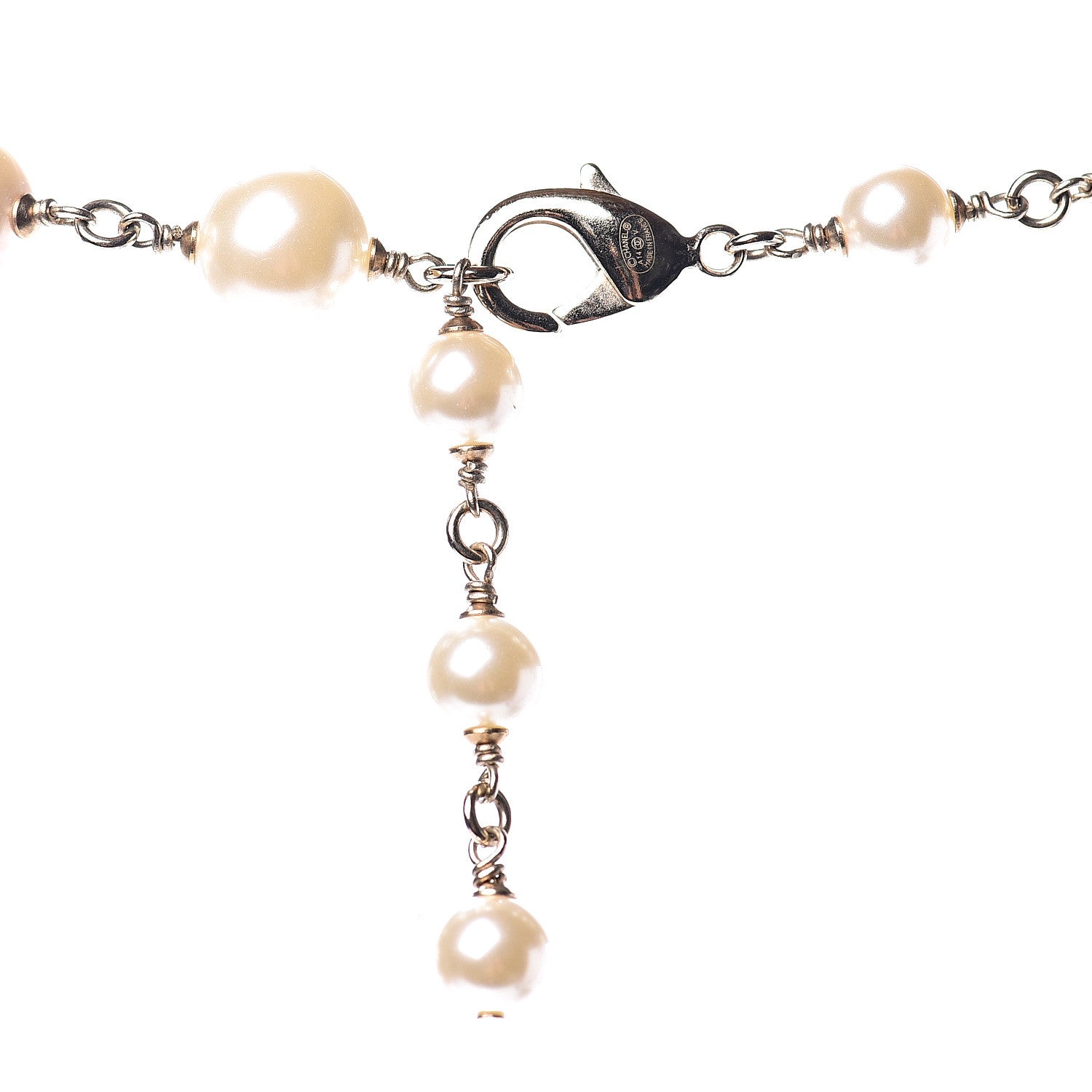 Chanel Graduated Pearl CC Long Necklace Gold 5 of 6