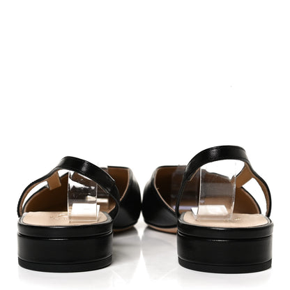 Chanel Goatskin Grograin Cap Toe CC Slingback 36.5 Black 6 of 9