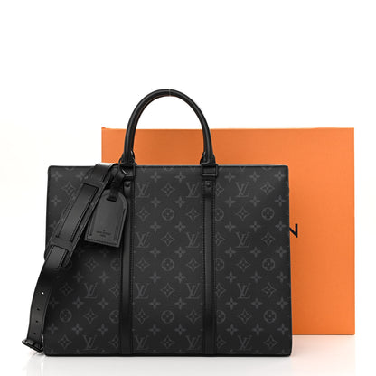 Louis Vuitton Monogram Eclipse Sac Plat Horizontal Zipper 10 of 10
