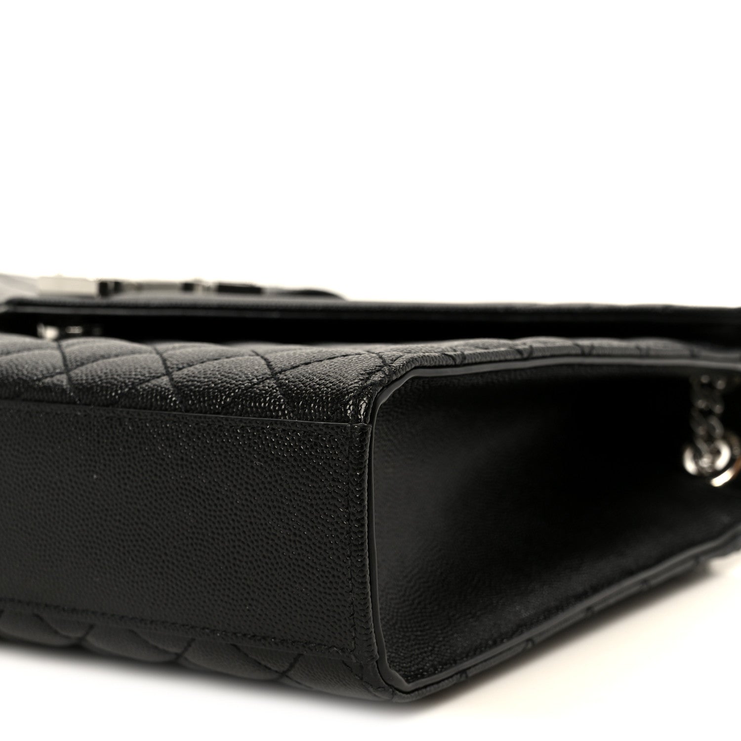 Saint Laurent Grain De Poudre Textured Mixed Matelasse Large Triquilt Monogram Satchel Black 11 of 11