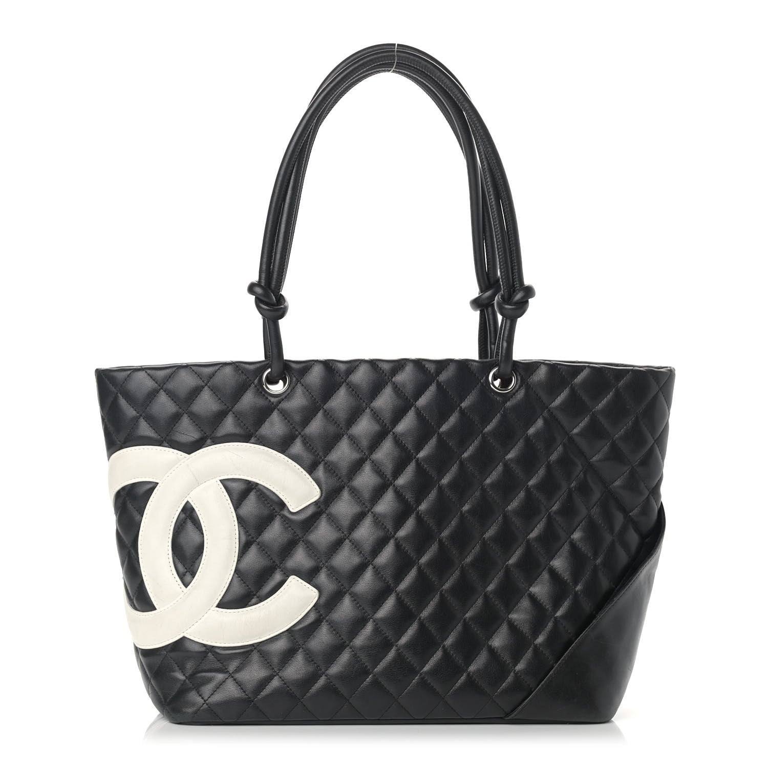 Chanel Calfskin Quilted Large Cambon Tote Black White 1 of 18