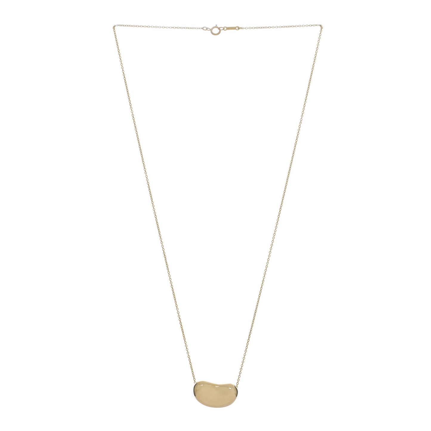 18K Yellow Gold 20mm Elsa Peretti Bean Pendant Necklace