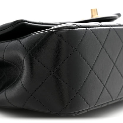 Chanel Lambskin Quilted Mini Top Handle Rectangular Flap Black 9 of 11