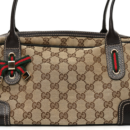 Gucci Monogram Small Princy Satchel Dark Brown 8 of 10