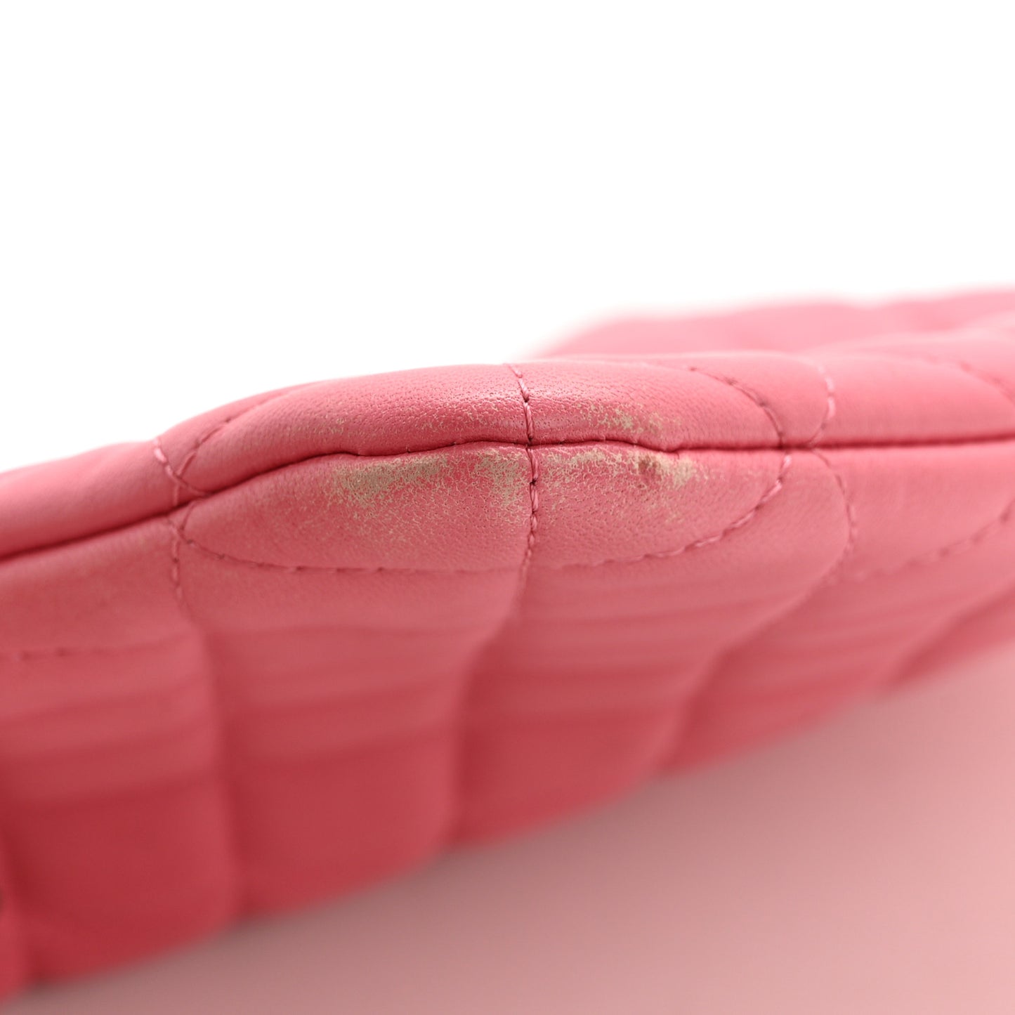 Lambskin Quilted Medium Casino Beauty CC Cosmetic Case Fuchsia