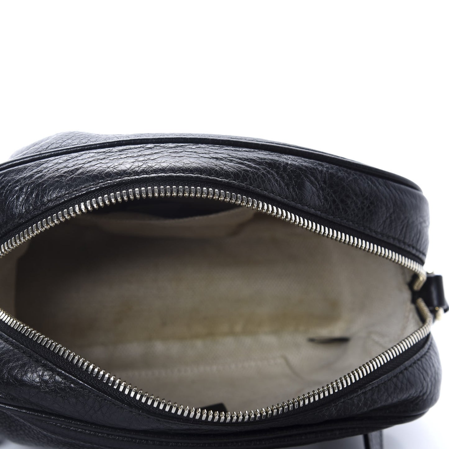 Pebbled Calfskin Small Soho Disco Bag Black