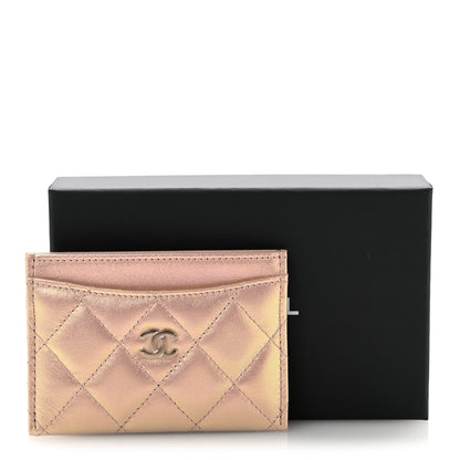 Chanel Iridescent Calfskin Quilted Card Holder Pink 9 of 9