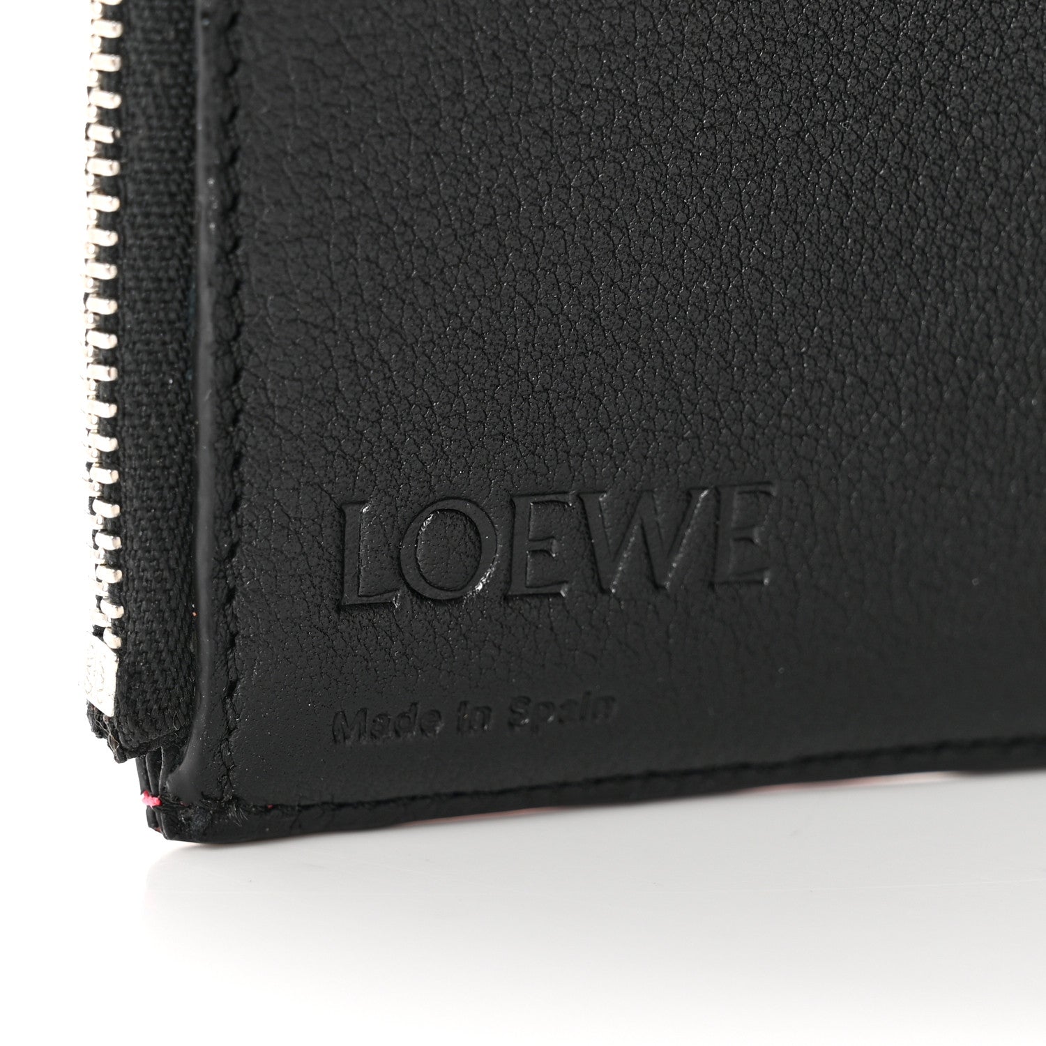 Loewe Grained Calfskin Small Vertical Wallet Wild Rose Raspberry 5 of 6