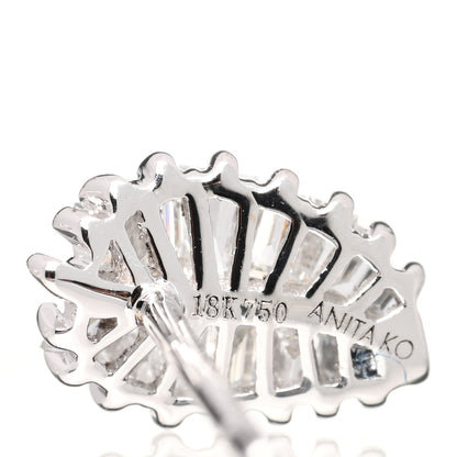 Anita Ko 18K White Gold Diamond Small Palm Leaf Earrings 4 of 4