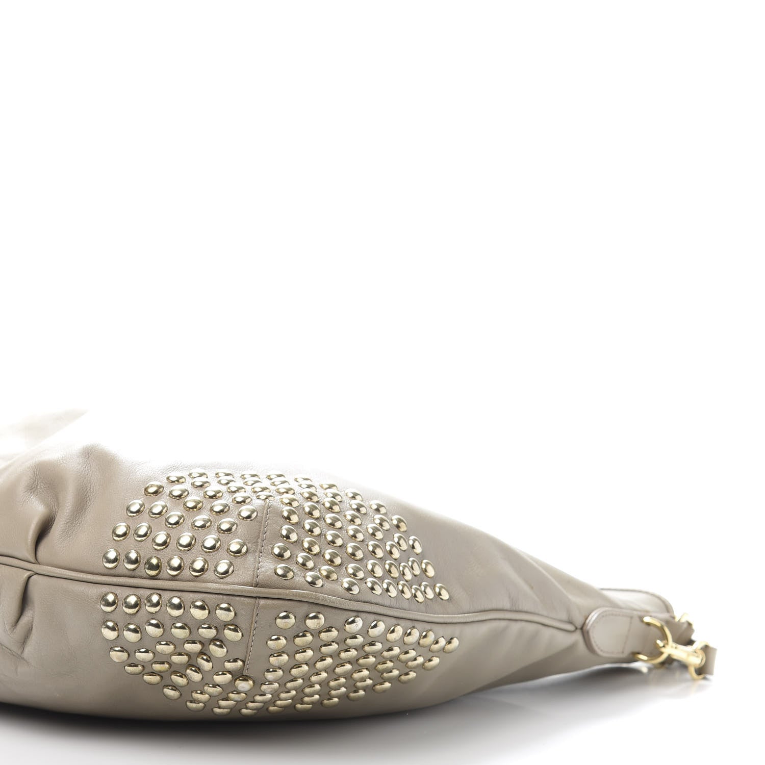 Burberry Calfskin Studded Hobo Beige 10 of 13