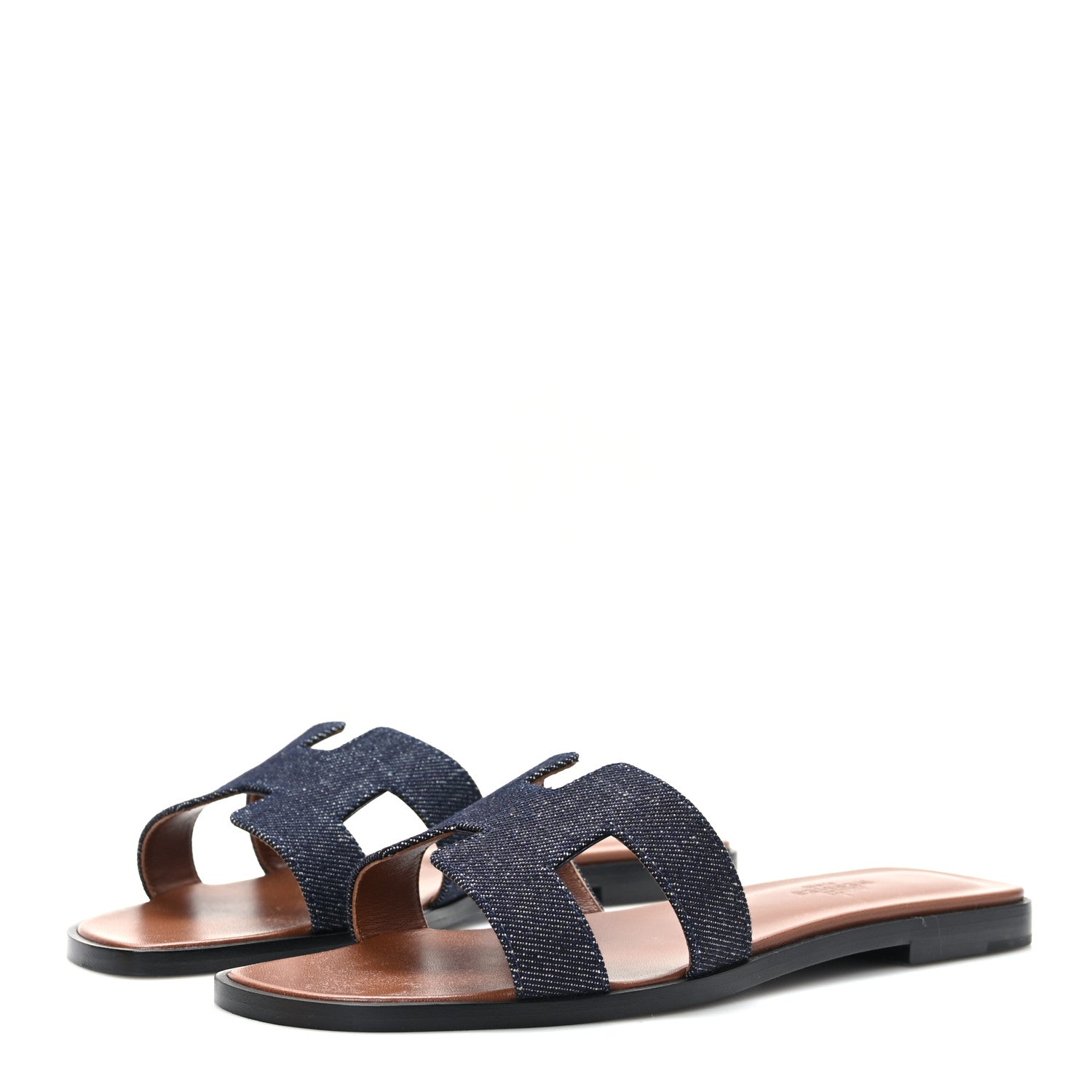 Hermes Denim Canvas Oran Sandals 36.5 Bleu Brut 3 of 9