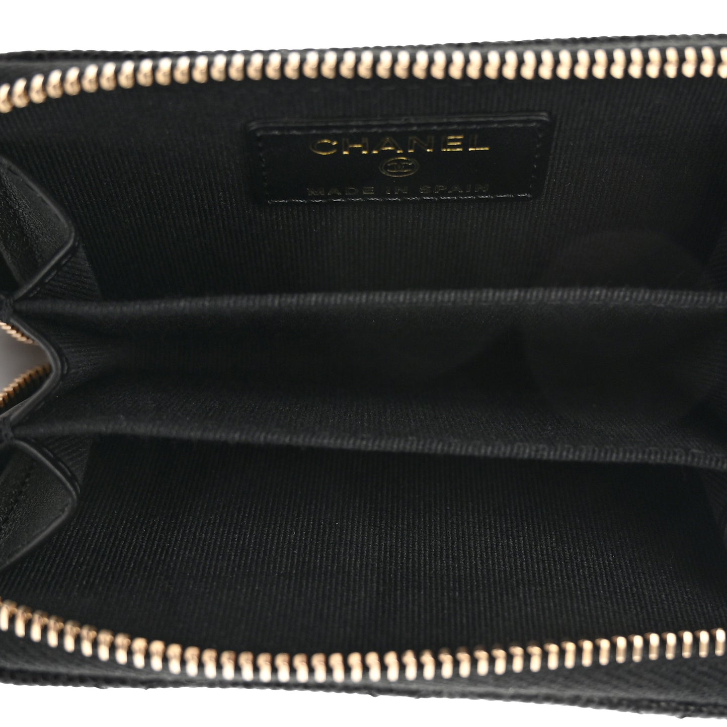 Caviar Enamel Coco Casino Quilted Zip Coin Purse Black