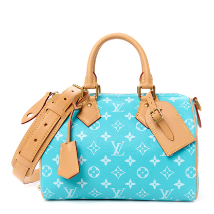 Louis Vuitton Calfskin Monogram Speedy P9 Bandouliere 25 Turquoise 1 of 17