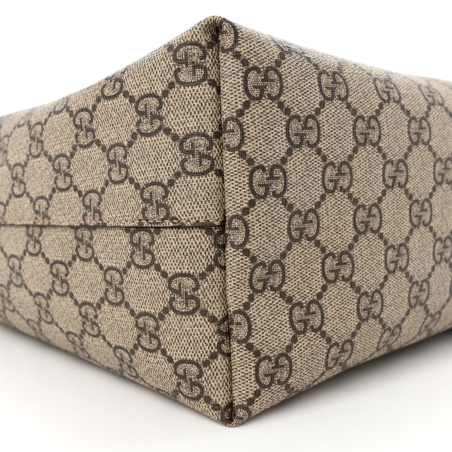 Gucci GG Supreme Monogram Textured Calfskin Web Medium Ophidia Shopping Tote Beige Ebony New Acero 9 of 10