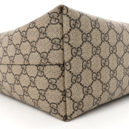 Gucci GG Supreme Monogram Textured Calfskin Web Medium Ophidia Shopping Tote Beige Ebony New Acero 9 of 10