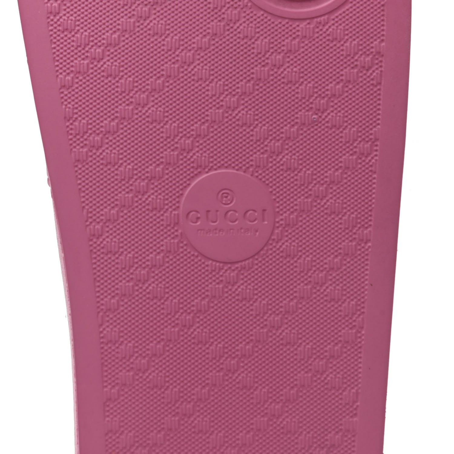 Gucci Rubber Womens Logo Slide Sandals 38 Fuchsia 6 of 10