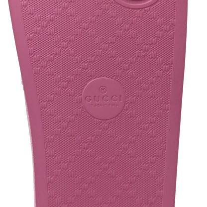 Gucci Rubber Womens Logo Slide Sandals 38 Fuchsia 6 of 10