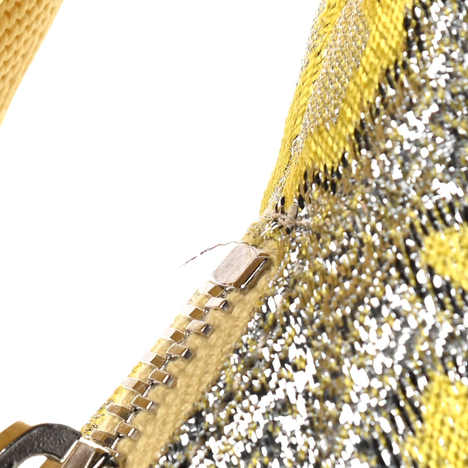 Prada Broccato Mini Re-Edition 2000 Bag Limone Lurex 9 of 10