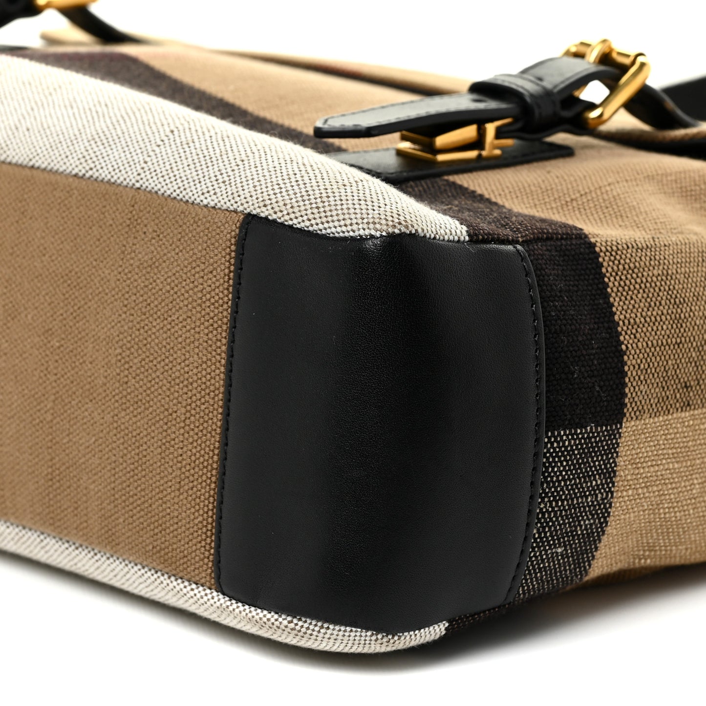 Canvas Mega Check Large Baildon Messenger Bag Black