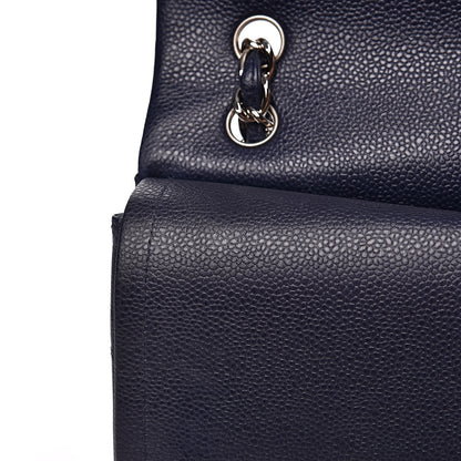 Chanel Caviar Quilted Maxi Double Flap Navy Blue 12 of 19