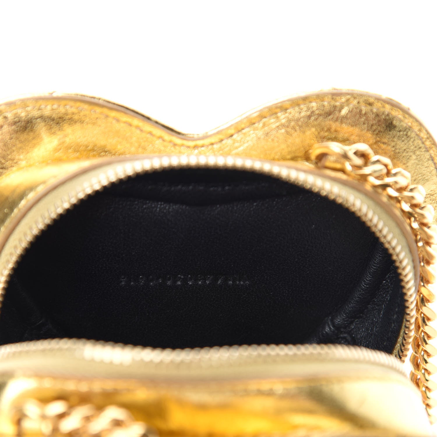 Saint Laurent Metallic Calfskin Matelasse Chevron Monogram Small Love Heart Chain Bag Gold 9 of 10