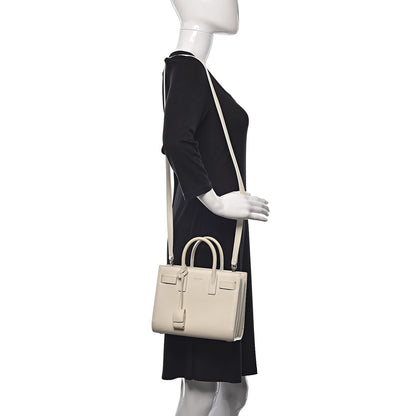 Saint Laurent Grained Calfskin Nano Sac de Jour Dove White 2 of 14