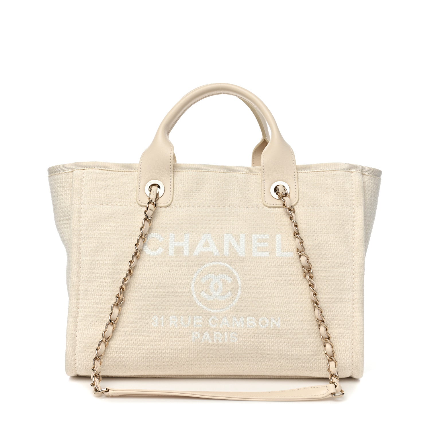 Chanel Mixed Fibers Small Deauville Tote White 1 of 12