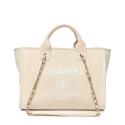 Chanel Mixed Fibers Small Deauville Tote White 1 of 12