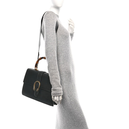 Gucci Moon Calfskin Web Large Dionysus Bamboo Top Handle Bag Black 2 of 10