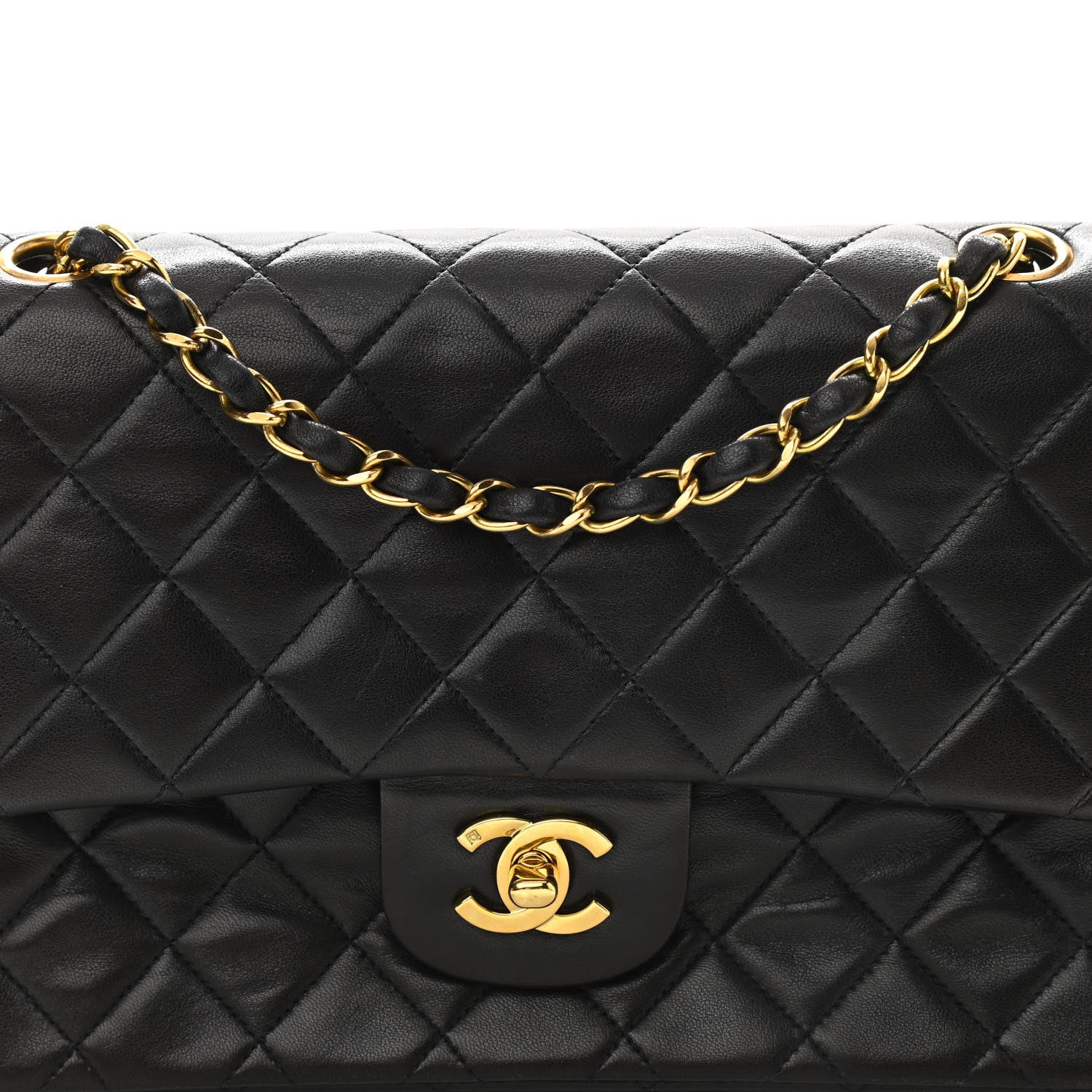 Chanel Lambskin Quilted Medium Double Flap Black 8 of 11