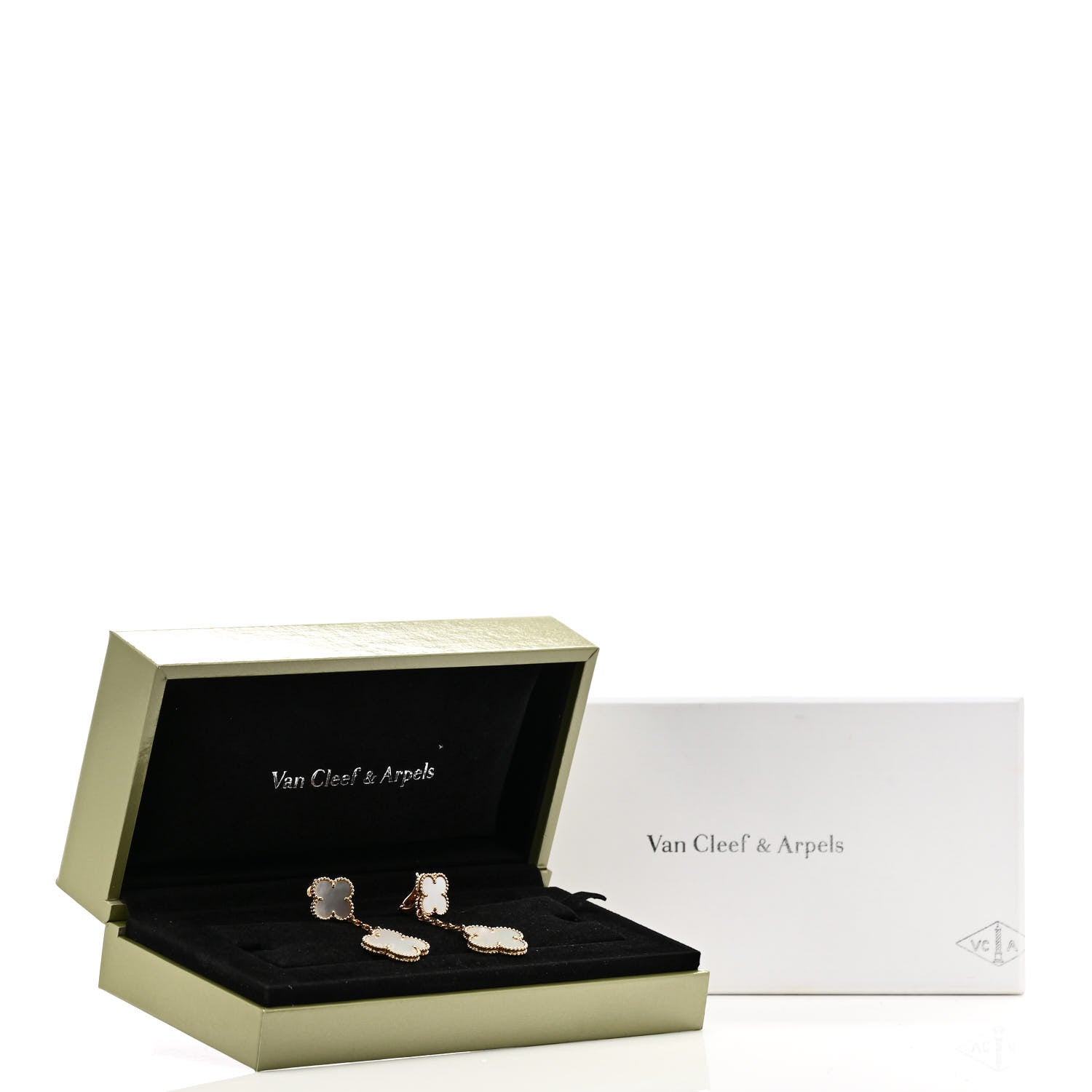 Van Cleef & Arpels VAN CLEEF & ARPELS 18K Yellow Gold Mother of Pearl 2 Motifs Magic Alhambra Earrings 5 of 5